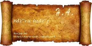Héra Azár névjegykártya